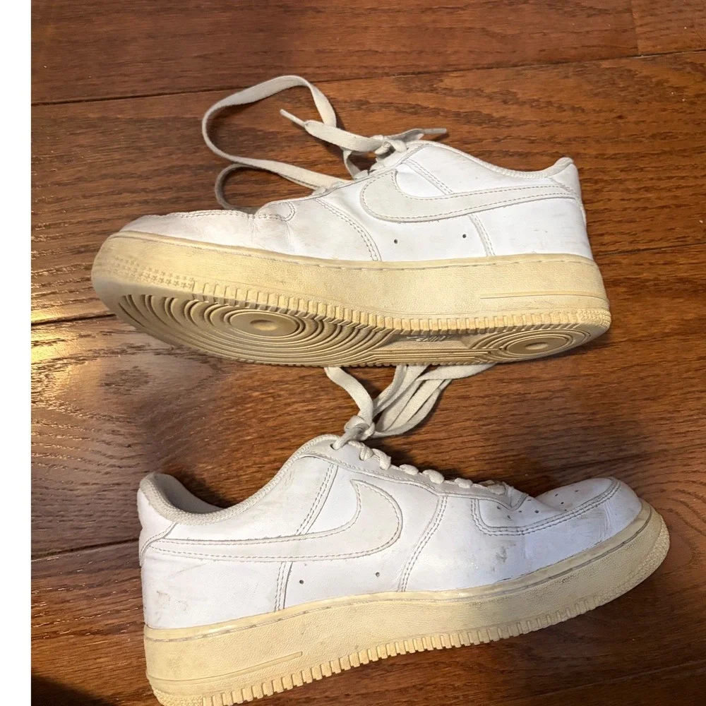 Nike Air Force 1‎ Low White White Leather Sneakers 315115-112 Mens 8 Womens 9.5